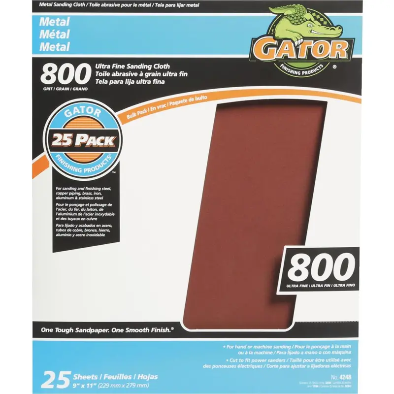 Gator 9 In. W. X 11 In. L. 800 Grit Crocus Cloth (25-Pack) 1