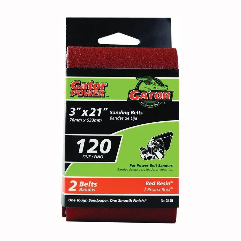 Gator Aluminum Oxide Sanding Belts 3 X 21 120 Grit 1