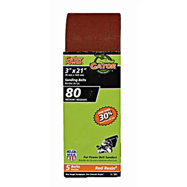 Gator Aluminum Oxide Sanding Belts 3 X 21 80 Grit 1