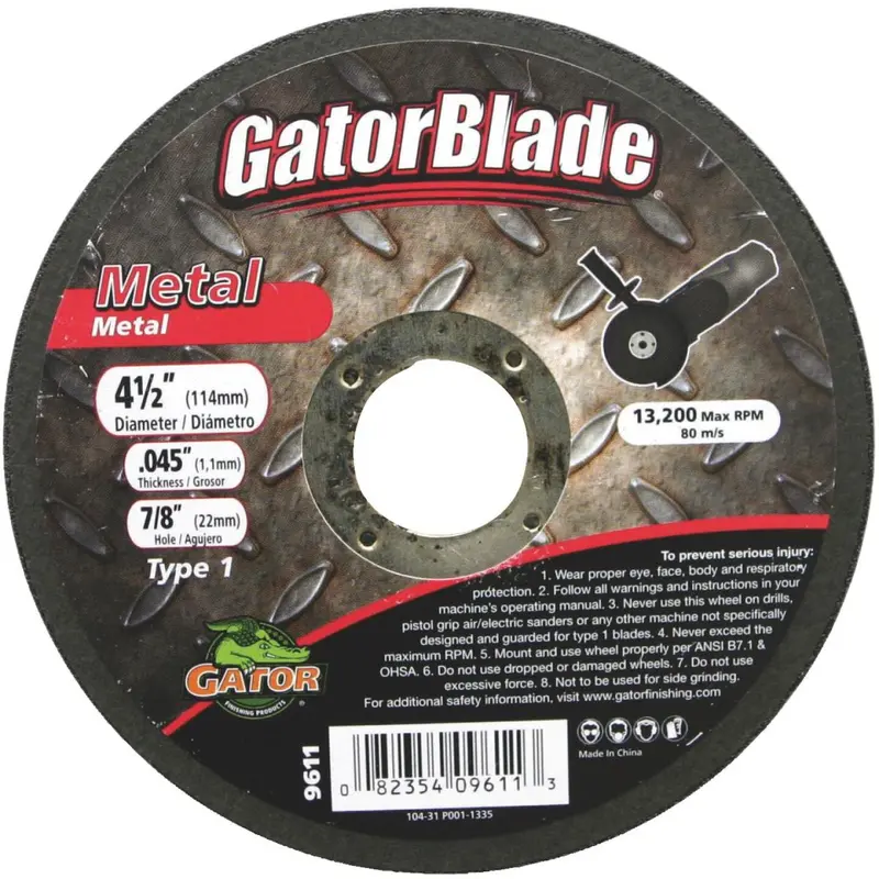 Gator Blade Thin Cut Type 1 4-1/2 In. X 0.045 In. X 7/8 In. Metal Cut-Off Wheel 1