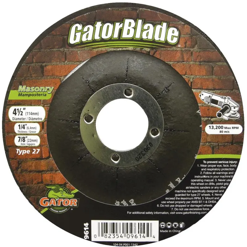 Gator Blade Type 27 4-1/2 In. X 1/4 In. X 7/8 In. Masonry Cut-Off Wheel 1
