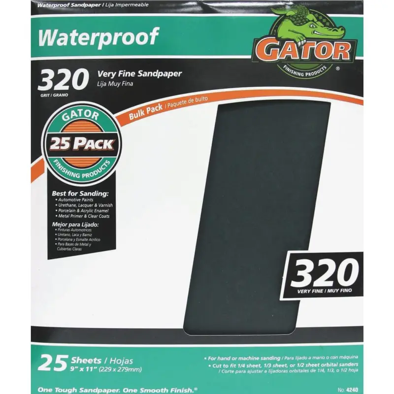 Gator Waterproof 9 In. X 11 In. 320 Grit Very Fine Sandpaper 1