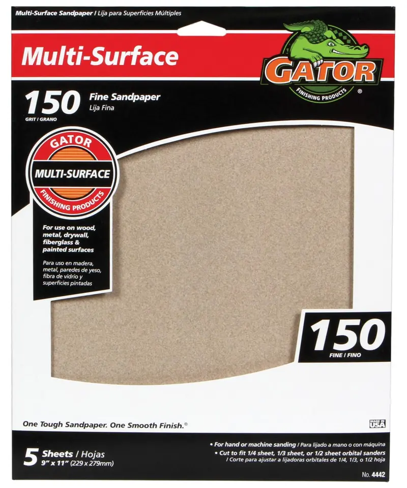 Gator's Multi-Purpose Aluminum Oxide Sandpaper 150 Grit 1