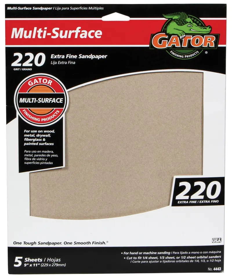 Gator's Multi-Purpose Aluminum Oxide Sandpaper  220 Grit 1