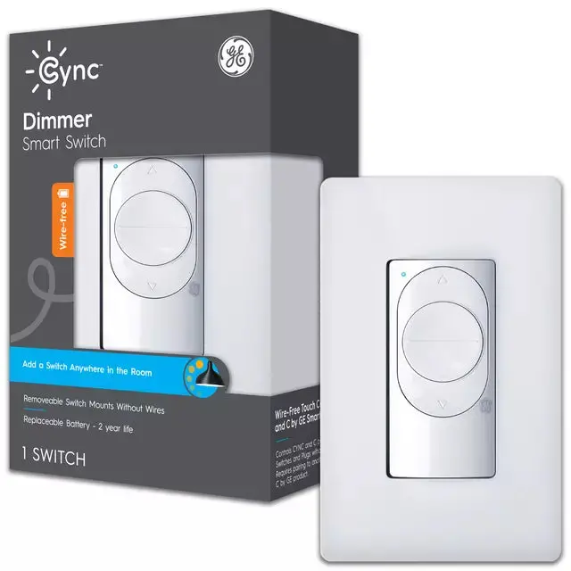 Ge Cync Smart Wire-Free Dimmer Light Switch Smart Wifi Light Switch 1