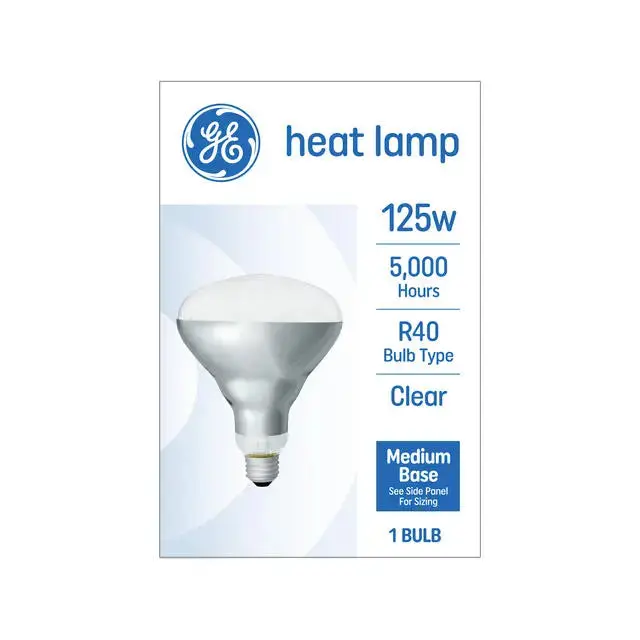 Ge Incandescent 125 Watt Soft White Br40 Heat Lamp Bulb 1 Pack 1