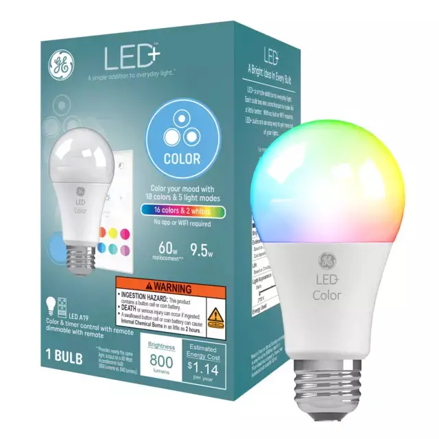 Ge Led+ Color Lamp Led Light Bulbs General Purpose A19 Bulb 9.5 Watts 1