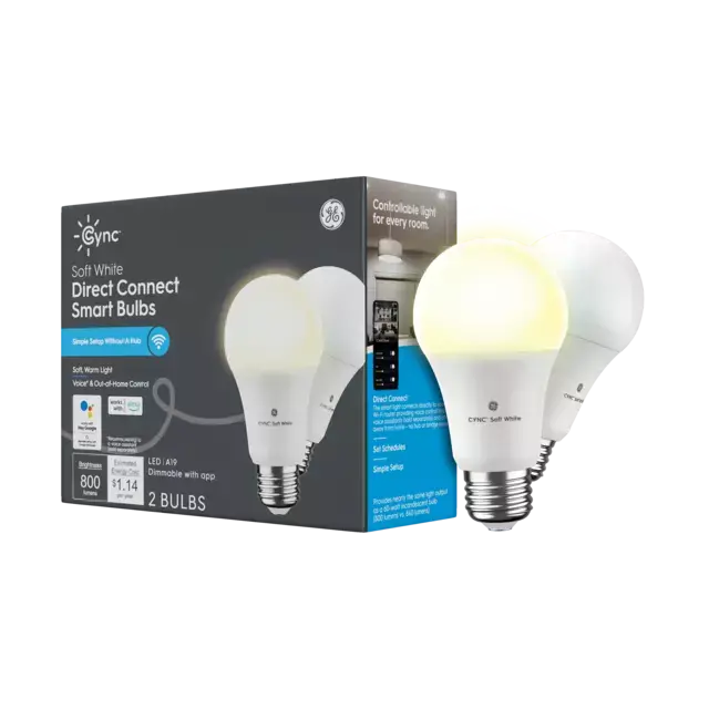 Ge Lighting Ge Cync A19 Smart Led Light Bulbs, Soft White Wifi Lights, Works With Alexa And Google Home 1