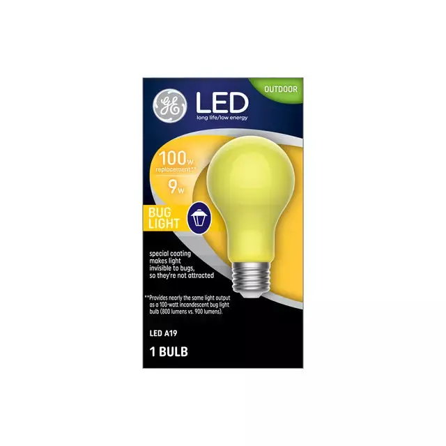 Ge Lighting Ge Specialty Led 100 Watt Replacement Yellow Light A19 Bug Light Bulb 1