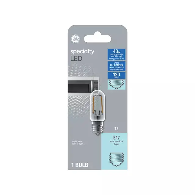 Ge Lighting Ge Specialty T8 Led Light Bulb, Appliance Microwave Bulb, 40 Watt Replacement, E17 Intermediate Base 1