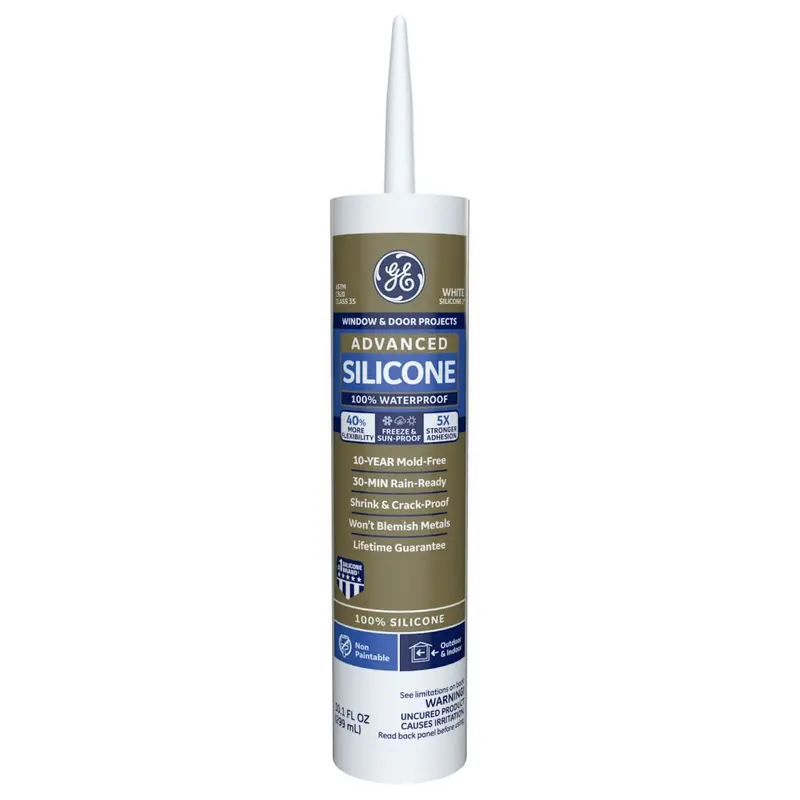 Ge Sealants Advanced Silicone 2® Window & Door Sealant 10.1 Ounce Clear 1