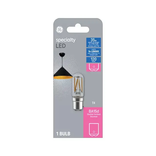 Ge Specialty Led Light Bulb T4 Bulb 35 Watt Replacement Ba15d Double Contact Bayonet 1