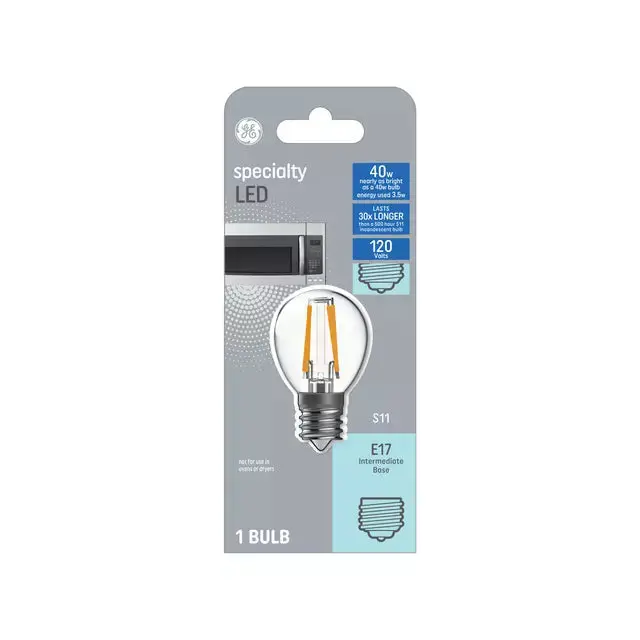 Ge Specialty S11 Led Light Bulb Appliance Microwave Bulb 40 Watt Replacement E17 Intermediate Base 1
