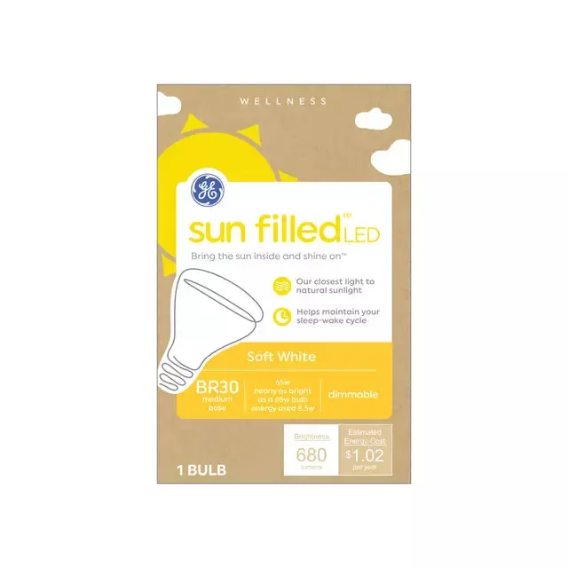 Ge Sun Filled Led 65 Watt Replacement, Soft White, Br30 Indoor Floodlight Bulbs 1
