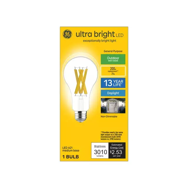 Ge Ultra Bright Led 200 Watt Replacement Daylight A21 General Purpose Bulb 1