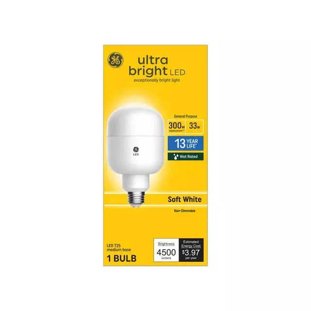 Ge Ultra Bright Led 300 Watt Replacement Soft White T25 General Purpose Bulb 1