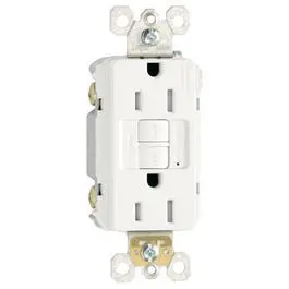 Gfci Receptacle, 15A, White 1