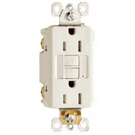Gfci Receptacle/Night Light, 15A, Almond 1
