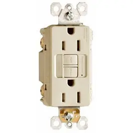 Gfci Receptacle/Night Light, 15A, Ivory 1