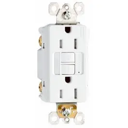 Gfci Receptacle/Night Light, 15A, White 1