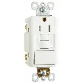 Gfci Receptacle/Single-Pole Switch, 15A, White 1