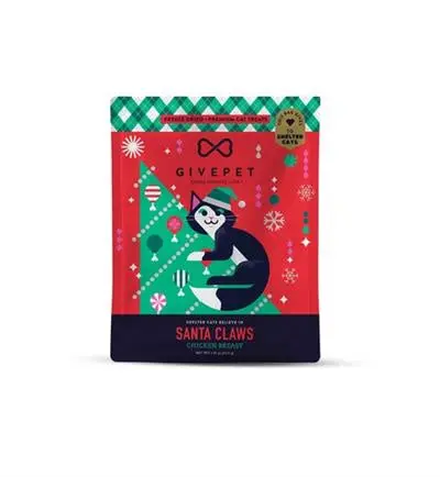 Give Pet Holiday Cat Treats Santa Claws 1Oz 1