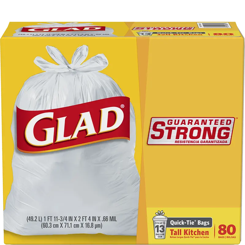 Glad Tall Kitchen Quick-Tie Bags 13 Gallon 90 Ct. 1