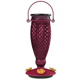Glass Hummingbird Feeder, Diamond White 1