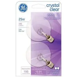 Globe Light Bulbs, Clear, 2-Pk., 25-Watts 1
