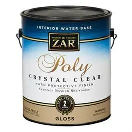Gloss Polyurethane Crystal Clear, Interior,  Water-Based, 1-Galon 1
