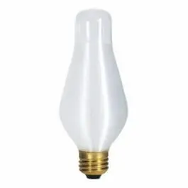 Glowescent Spun Satin Torpedo Chandelier Light Bulb, White, Candelabra Base, 25-Watts 1