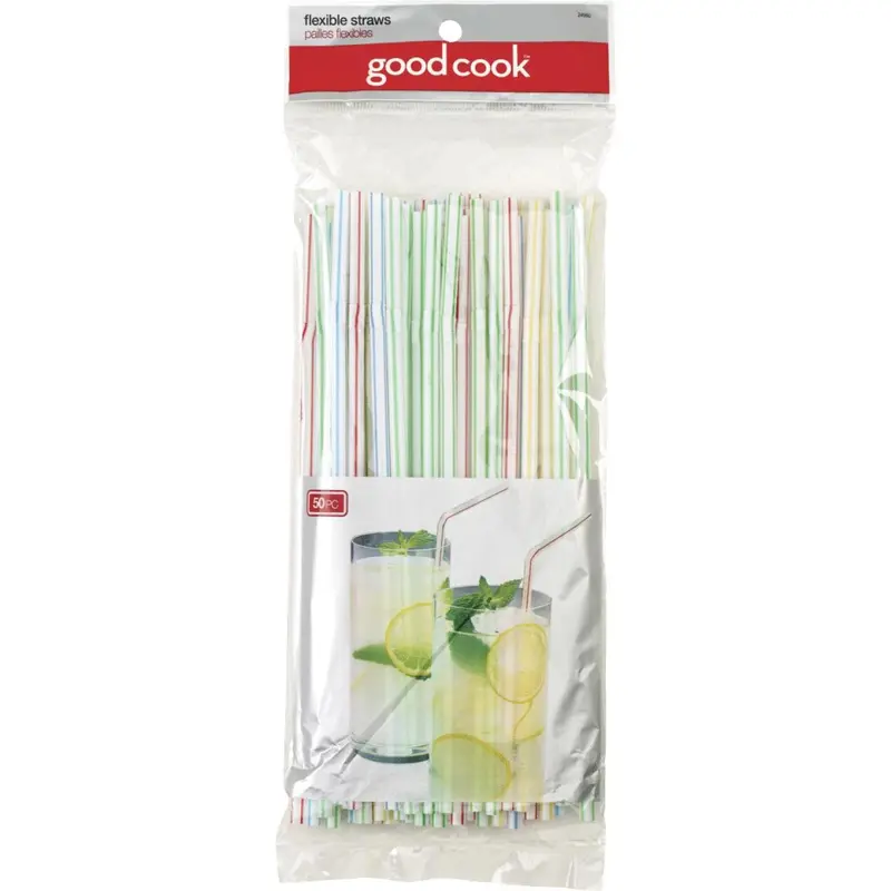 Goodcook 9 In. Plastic Flex Straw (50-Count) 1