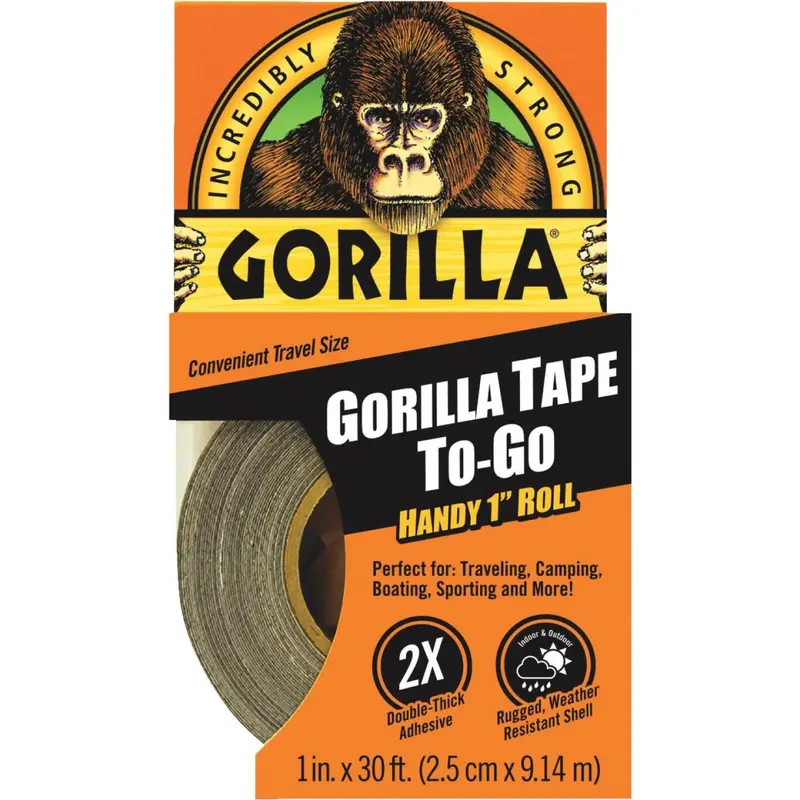 Gorilla 1 In. X 30 Ft. To-Go Heavy-Duty Duct Tape, Black 1