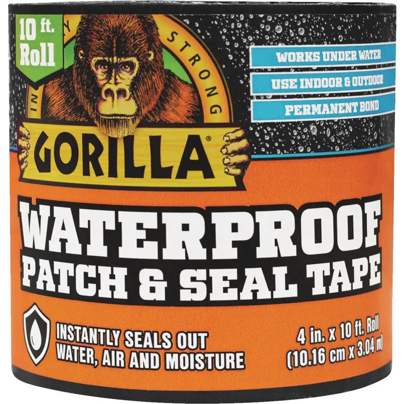 Gorilla 4 In. X 10 Ft. Waterproof Patch & Seal Repair Tape, Black 1