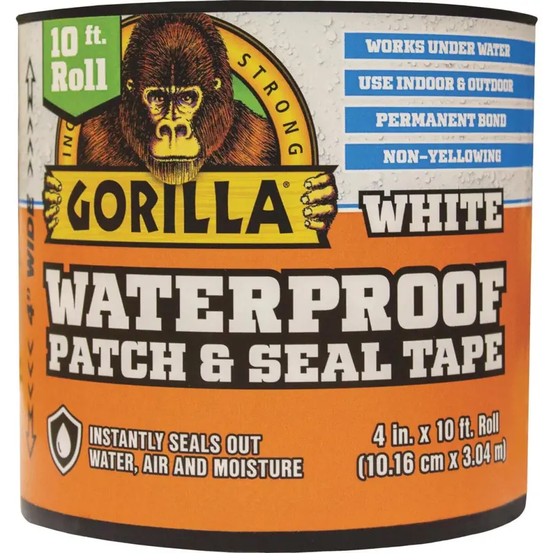 Gorilla 4 In. X 10 Ft. Waterproof Patch & Seal Repair Tape, White 1