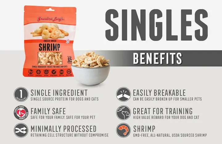 Grandma Lucy's Singles - Shrimp Grain-Free Freeze-Dried Dog & Cat Treats 2