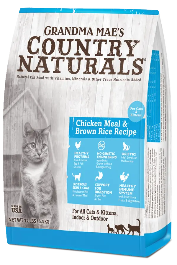Grandma Mae's Country Naturals Chicken Meal & Brown Rice Recipe For Cats & Kittens 1
