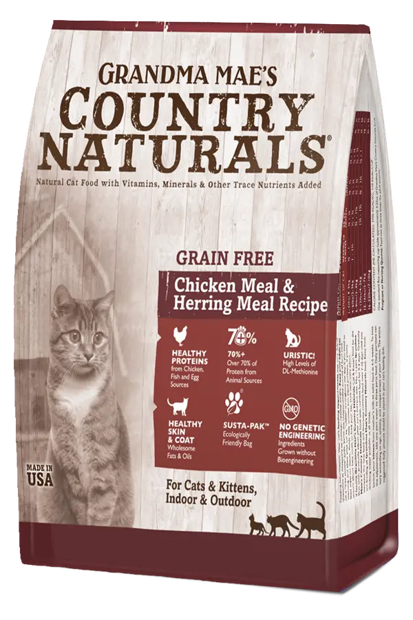 Grandma Mae's Country Naturals Grain Free Chicken Meal & Herring Meal Recipe For Cats & Kittens 1