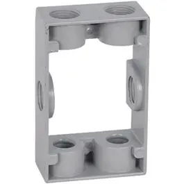 Gray Rectangular Box Extension, 1-Gang 1