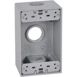 Gray Weatherproof 1-Gang Rectangular Outlet Box 1