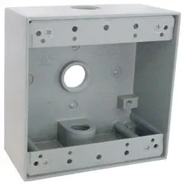 Gray Weatherproof 2-Gang Outlet Box 1
