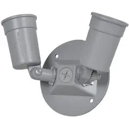 Gray Weatherproof Double Lampholder With Round Cover 1