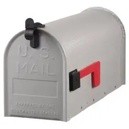 Grayson Post Mailbox, Silver Gray Galvanized Steel, 8.75 X 6.75 X 19-In. 1