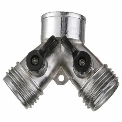Green Thumb 2-Way Garden Hose Y Connector Zinc 1