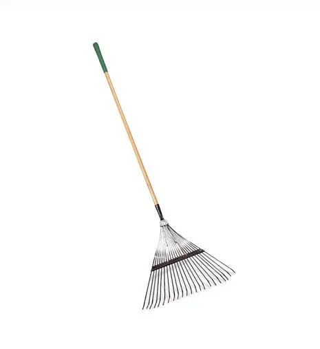Green Thumb Lawn & Leaf Rake Steel Tines Wood Handle 1