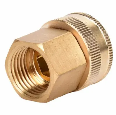 Green Thumb Threaded Pipe To Hose Connector Brass Swivel Double Female 2