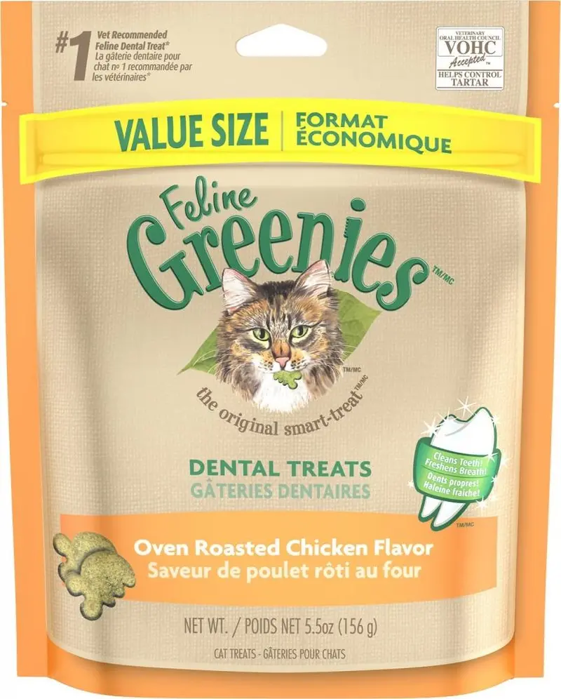 Greenies Feline Dental Oven Roasted Chicken Flavor Cat Treats 1