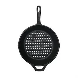 Grill Pan With Holes, Cast Iron, 10.25-In. 1