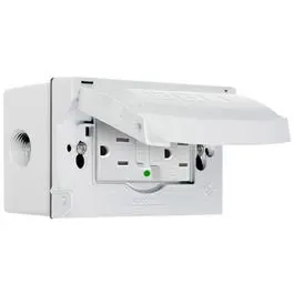Ground Fault Circuit Interrupter Outlet Kit, White, 15A, 125 Volt 1