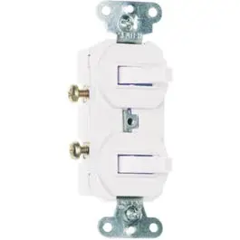 Grounding Single-Pole/3-Way Switch, 15-Amp, 125-Volt, White 1